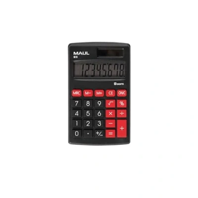Imagen de MAUL Calculadora M8, con Pantalla Grande de 8 dígitos, Funciones estándar para Oficina, Escuela, Teclas función Colores, Solar Uso Pilas en la Oscuridad