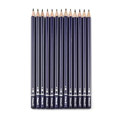 Imagen de Pelikan 979393 12 Lápices de grafito y borrador HB, paquete ahorro FSC certificado, estructura madera sección hexagonal pintada minas resistente