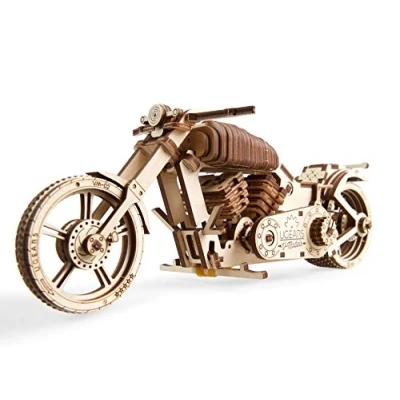 Imagen de UGEARS maqueta Moto para Montar Motocicleta Puzzle 3D Adultos Modelo mecánico de uniqo maquetas Madera Rompecabezas Construir Kits construcción (Motocicleta VM 02)