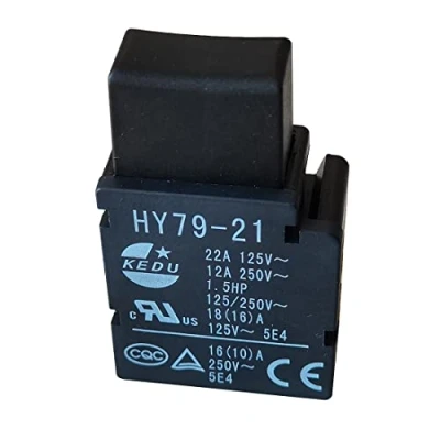 Imagen de 2 piezas KEDU HY79 21 interruptores de gatillo herramientas eléctricas interruptor botón 22A 125V 12A 250V 1.5HP 125 / 5E4 CE CQC