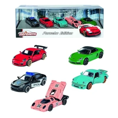 Imagen de Majorette Simba 212053171 Porsche Set de Coches Metal, Ruedas Giro Libre, Licencia Oficial, 5 und