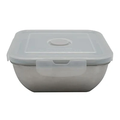 Imagen de Fackelmann 684086 Caja hermética para alimentos (600 ml, acero inoxidable, 14 x 6 cm)