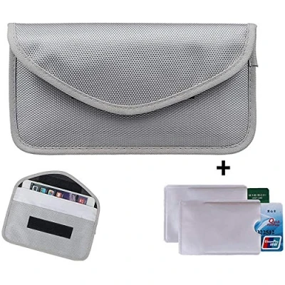 Imagen de Newseego RFID Signal Blocker Pouch 2X Free Credit Card Sleeves Anti Theft Faraday Bag for Car Key Fob &amp; Cell Phone Blocking Pocket, Security Keyless Case, Hacking Secure Antitheft(Grey)