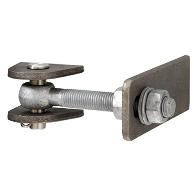 Imagen de Alberts 411060 Pernio de pórtico, para una Apertura da máxima 180, Modelo Corto, Tornillos y Tuercas galvanizados en Caliente, Perno Pasador Acero Inoxidable, Roscado M16