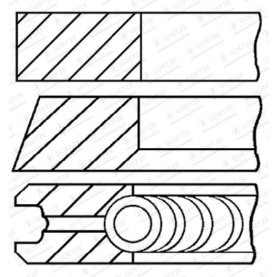 Imagen de GOETZE ENGINE 08 439100 10 Juego de Segmentos Pistón 84 LAND ROVER: Range Rover Sport, Discovery 4, CITROËN: C5 3, C6 Berlina
