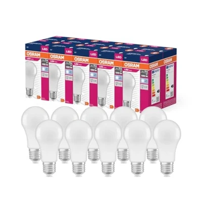 Imagen de OSRAM Valor de estrella LED Lámpara clásica A75 para enchufe E27, forma pera, viernes, 1055 lúmenes, blanco frío (4000k), reemplazo bombillas convencionales 75W, 10 paquetes