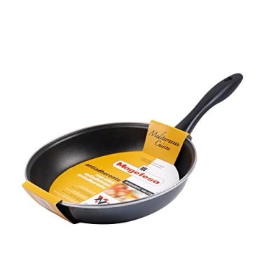 Imagen de MAGEFESA Glass Sartén 26cm de Acero vitrificado Exterior Negro Cristal. Antiadherente bicapa Reforzado, aptas para Todo Tipo cocinas, Especial inducción. 50% Ahorro energético.