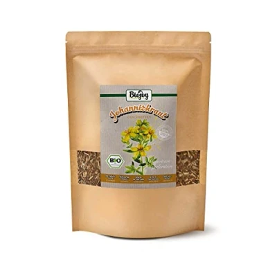 Imagen de Biojoy Hierba de San Juan BÍO (500 g), Hipérico seco y cortado, apto para infusión té (Hypericum perforatum)