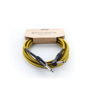 Imagen de CORDIAL ECL EI3PR tweed YE Cable Guitarra jack recto/angular 3 m amarillo