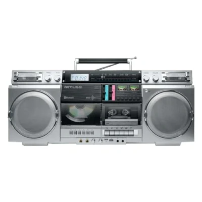 Imagen de MUSE M 380GBS Boombox Casetes Retro con Reproductor de CD, AUX y Bluetooth, Compatible Smartphone, grabadora Cassette, diseño Vintage Fresco