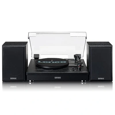 Imagen de Lenco Turntable LS 101 Giradiscos Bluetooth Altavoz externo con 2 x 10 vatios RMS 3 velocidades Transmisión por correa Negro