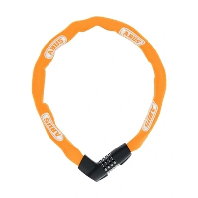 Imagen de ABUS Candado de Cadena Tresor 1385 combinación acero templado cuadrada resistente 7 mm Nivel seguridad 110 cm Naranja