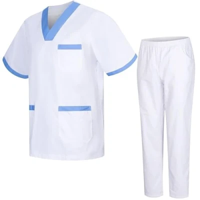 Imagen de MISEMIYA Uniformes Sanitario Unisex Sanitarios MÉDICOS Conjuntos BZ 817 8312 XS, Blanco 68