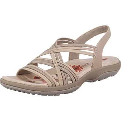 Imagen de Skechers Sandalias Reggae Slim Simply Stretch para mujer, Natural/gris pardo, 36 EU