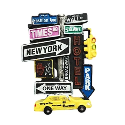 Imagen de imán 3D para nevera de recuerdo Nueva York, adhesivo viaje Estados Unidos, decoración del hogar y la cocina, York