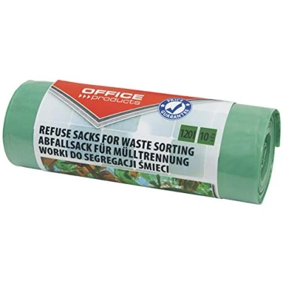 Imagen de OFFICER Products 22025232 02 Bolsas de basura (120 L, 10/1 rollo), color verde