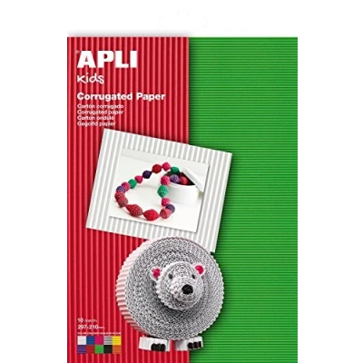 Imagen de APLI 13826 Cartón corrugado multicolor A4 10 hojas