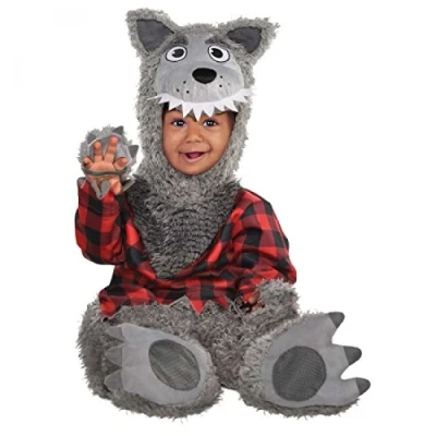 Imagen de amscan 9902583 disfraz infantil de lobo para bebé, Halloween niños 6 a 12 meses