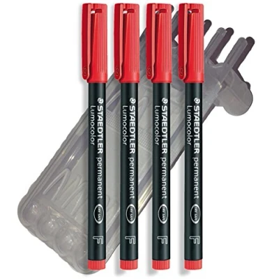 Imagen de Staedtler Lumocolor permanente (4 unidades, punta F, roja)