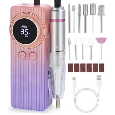 Imagen de torno para Uñas,35000RPM lima electrica uñas, Velocidad Ajustable, uñas profesional, Uñas,Molinillo de Eléctrico Gel o Acrilicas, profesional