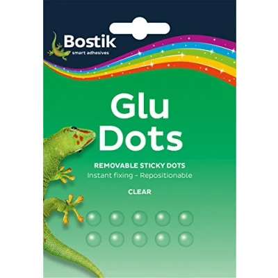 Imagen de 12 Paquetes de Bostik Bostick Blu Tack azul Tac Tak Sticki Sicky pegamento adhesivo puntos extraíble 64 por paquete