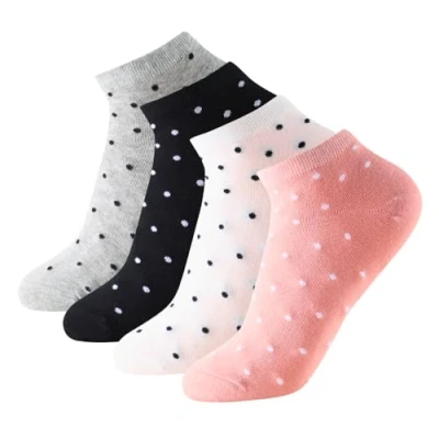 Imagen de Calcetines Tobilleros mujer y Niña con diseño de Lunares 85% Algodón. Pack 6 Pares Cortos para Uso Diario. verano divertidos ideal Talla única 35 41
