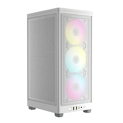 Imagen de Corsair iCUE Carcasa para PC 2000D RGB Airflow Mini ITX Factor de Forma Paneles Malla Acero Soporte GPU Tres Ranuras 3 Ventiladores AF120 Slim incluidos