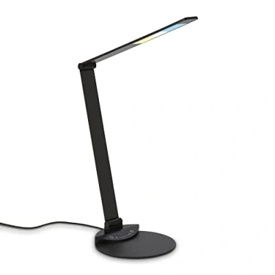 Imagen de Briloner lámpara de mesa LED regulable, orientable, escritorio táctil, temperatura color negro
