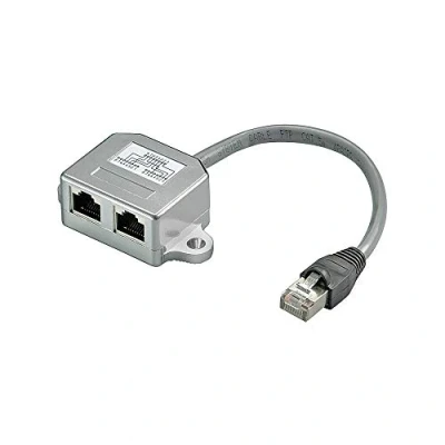 Imagen de Adaptador de red Goobay (conector Ethernet e ISDN RJ45 categoría 5 a 2 conectores RJ45) plateado