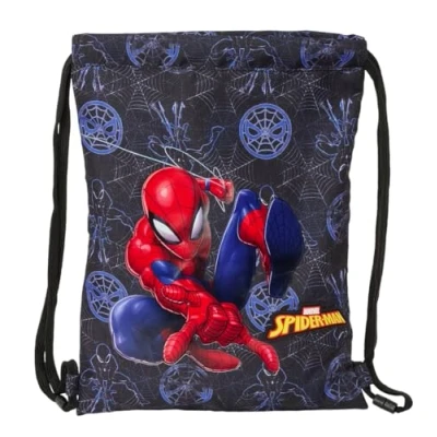 Imagen de SPIDERMAN ATTACK Mochila Saco Plano Junior, Mochila, Ideal para Niños de Diferentes Edades, Cómoda y Versátil, Calidad Resistencia, 26x34 cm