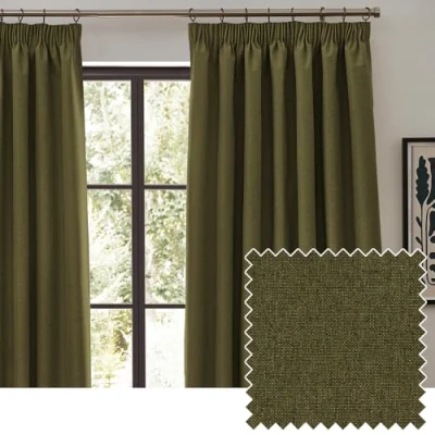 Imagen de furn. Cortinas Opacas Plisadas Dawn Oliva 168 x 137 cm