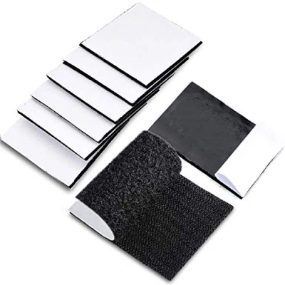 Imagen de TEUVO 6 Pares Belcro Adhesivo, 11CM de Ancho y 15CM Largo Adhesivo Doble Cara para Bricolaje, Aplicaciones Domésticas Oficina Fijación, Montaje Colgado