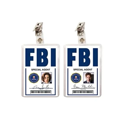 Imagen de X Files Dana Scully &amp; Fox Mulder FBI Juego de 2 insignias identificación