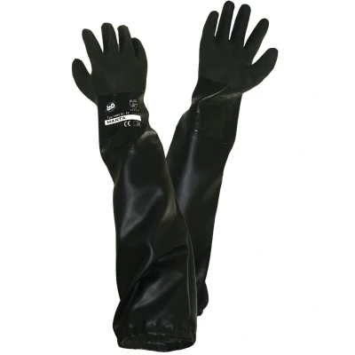 Imagen de L+D 1485 HE Guantes de goma negro Algodón, PVC