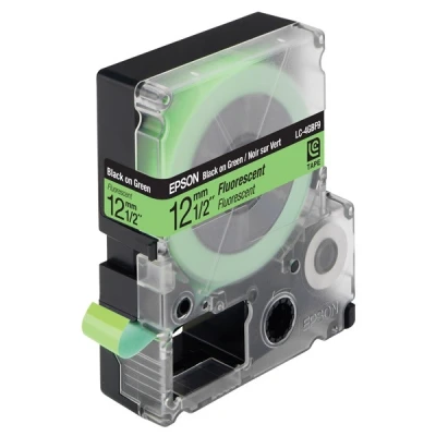 Imagen de LabelWorks LW 300 Epson LC 4GBF9 cinta negro sobre verde fluorescente 12 mm (original)