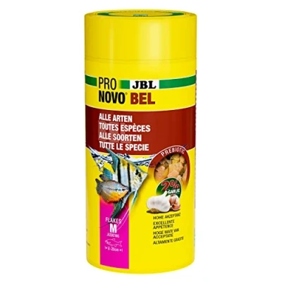 Imagen de JBL PRONOVO BEL Flakes, alimento Principal para Todos los Peces de Acuario 8 a 20 cm, Copos Comida Peces, Talla M, 1 L