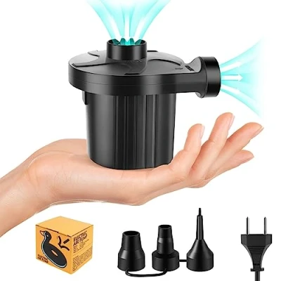 Imagen de Inflador Electrico, Bomba De Aire Eléctrica Portátil, 2 en 1 con 3 Boquillas, Hinchador Electrico Portátil para Colchones, Piscinas, Juguetes Hinchable