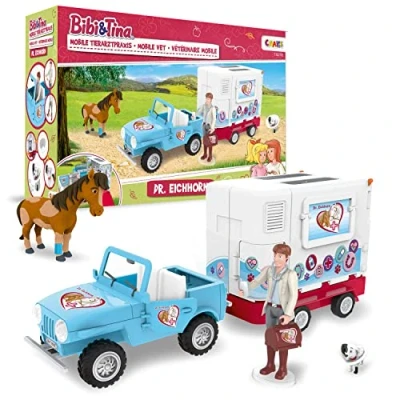 Imagen de CRAZE Bibi y Tina Play Set Estación Veterinaria Móvil Dr. Eichhorn Caballos Juguete Veterinario Doctor Figuras de Juego Martinshof para niños