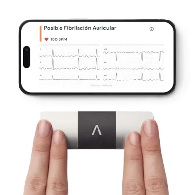 Imagen de KardiaMobile Monitor ECG Personal de 6 derivaciones Seis Puntos Vista la Actividad del corazón Detecta FA y arritmias Irregulares Resultados instantáneos en 30 Segundos