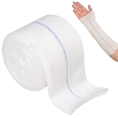 Imagen de Eyerayo vendaje de soporte tubular elástico Vendajes retención Rollo para brazos Tubo stockinette reutilizable extremidades 7,5 cm x 5 m