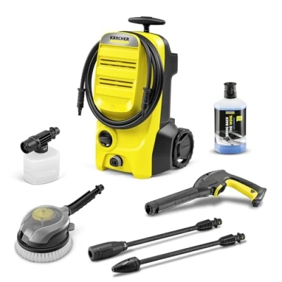 Imagen de Kärcher Hidrolimpiadora K 4 Classic Car, presión: máx. 130 bar, caudal: 420 l/h, rendimiento de superficie: 30 m²/h, incluido kit coche, amarillo