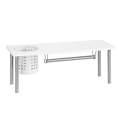Imagen de Wenko Estante multifunción con portarrollos, blanco, Madera de ingeniería, 55 x 21 18 cm