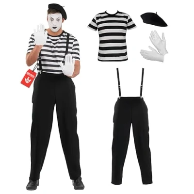 Imagen de Fun Shack Disfraz Mimo Hombre, Adulto, Circo Forzudo Carnaval Hombre Talla L