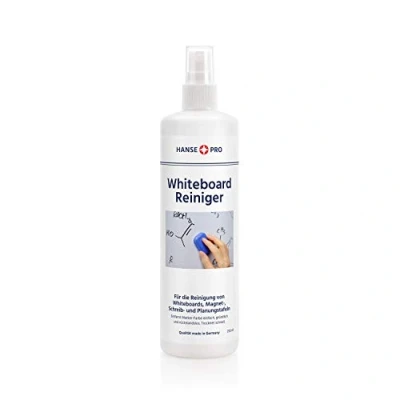 Imagen de HANSE PRO Limpiador de pizarra blanca, 1 x 250 ml I Cleaner Borrador Accesorios pizarras Flipchart spray Limpieza y cuidado en práctica botella bomba