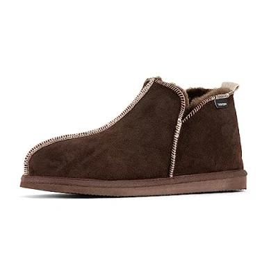 Imagen de Shepherd of Sweden Pantuflas de piel oveja Andy 100% real mano obra desde 1982, Moro Brown Edición Limitada, 42 2/3 EU
