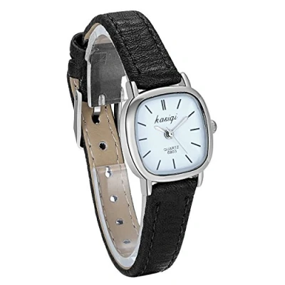 Imagen de JewelryWe Relojes para mujer Reloj delgado con banda de cuero Vestido Moda Impermeable Clásico Atemporal Diseño simple pulsera cuarzo analógico esfera cuadrada, 3 modelos