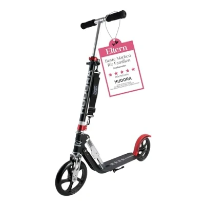 Imagen de HUDORA Scooter BigWheel 205 Rodillo de aluminio estable Patinete urbano ajustable y plegable con soporte Patín deportivo para niños adultos hasta 100kg