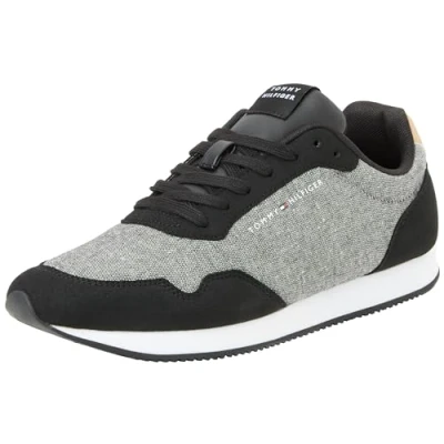 Imagen de Tommy Hilfiger Sneaker Runner para Hombre Zapatillas de Deporte, Negro (Black), 45 EU