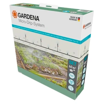 Imagen de Gardena sistema Micro Drip Set de riego por goteo hortalizas/flores (60 m²): inicio listo para usar, eficiente, técnica conexión fácil &amp; flexible (13450 20)