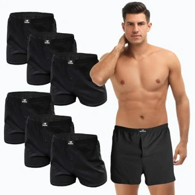 Imagen de SGS Calzoncillos tipo bóxer para hombre, 6 10 unidades, unidades negro., XXXXL